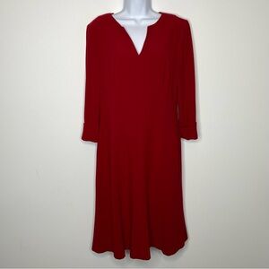 Peter Nygard Cherry Red Crepe Sheath Dress